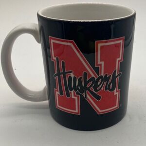 Nebraska Huskers Ceramic Coffee Mug Red Black Dual Design NCAA Fan Gear Cup